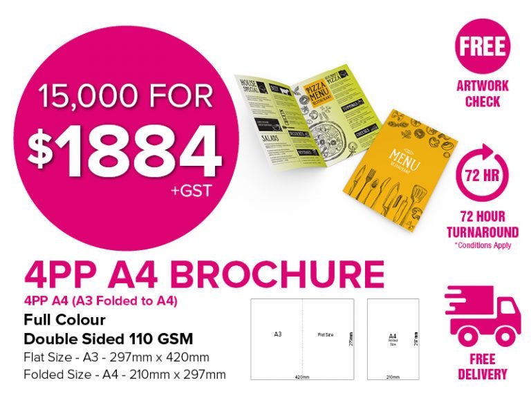 1884 for 15,000 A4 4PP Brochure Offset Printing Free Delivery