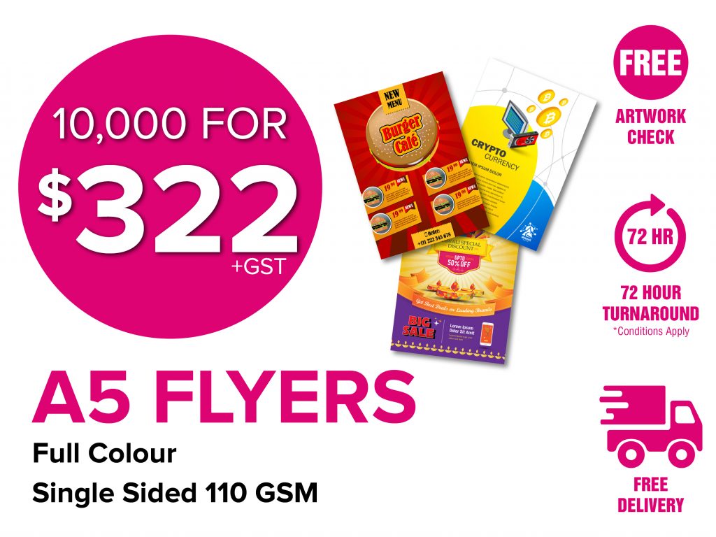 322 for 10,000 A5 Flyer Printing 250 for 5000 Free Delivery